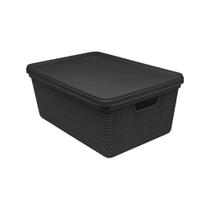 Caixa Organizadora Multiuso Juta Com Tampa 15 Litros - Jaguar Plasticos Caixa Organizadora Multiuso Juta Com Tampa 15 Litros - Jaguar Plasticos
