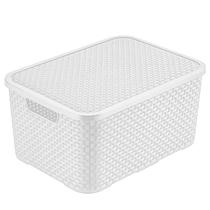 Caixa Organizadora Multiuso Mini Rattan 7L Com Tampa Removível E Pegadores Laterais Caixa Organizadora Multiuso Mini Rattan 7L Com Tampa Removível E Pegadores Laterais