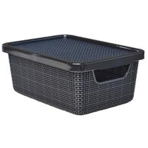 Caixa Organizadora Multiuso Pequena C/ Tampa 2 Litros Preta