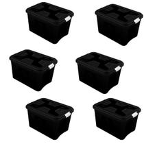 Caixa Organizadora Multiuso Plástica 56 Litros Kit 6 Peças Caixa Organizadora Multiuso Plástica 56 Litros Kit 6 Peças