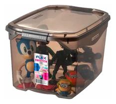 Caixa Organizadora Multiuso Sanremo 29 Litros Preta Fumê