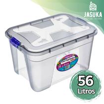 Caixa Organizadora Multiuso Transparente com Tampa com Trava Empilhável Uninjet