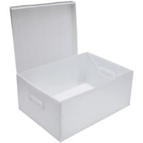 Caixa Organizadora Novaonda Cristal MD 37X28X21 com Pegadores e Tampa