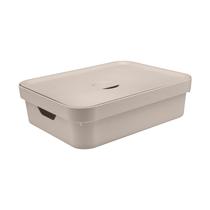 Caixa Organizadora Ou Cube 16L Com Tampa Empilhável Plástico PP 45x35,5x13cm