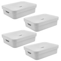 Caixa Organizadora OU Plastico 16L Cube Branca 04 unidades Caixa Organizadora OU Plastico 16L Cube Branca 04 unidades