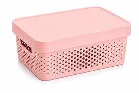 Caixa Organizadora Plástica 11L Rosa Com Tampa Ref 2921 Caixa Organizadora Plástica 11L Rosa Com Tampa Ref 2921