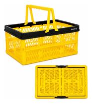 Caixa Organizadora Plastica 19l Dobravel Empilhavel Amarelo Caixa Organizadora Plastica 19l Dobravel Empilhavel Amarelo