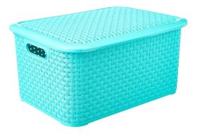 Caixa Organizadora Plástica Cesto Rattan Pequeno 4 Litros Caixa Organizadora Plástica Cesto Rattan Pequeno 4 Litros
