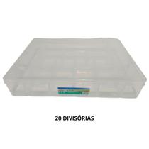 Caixa organizadora plastica com 20 divisorias transparente g