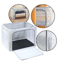 Caixa Organizadora Plástica Grande com Zíper e Tampa Protetora - B-MAX