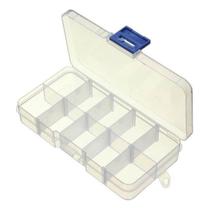Caixa organizadora plástica pequena 13x7x2cm 10 divisórias Caixa organizadora plástica pequena 13x7x2cm 10 divisórias