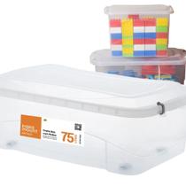 Caixa Organizadora Plástica Pratic Box 150L Com Rodinha Ideal Para Organizar Grandes Volumes