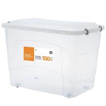 Caixa Organizadora Plástica Pratic Box 150L Com Rodinha Para Manter Itens Bem Guardados E Acessíveis