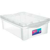 Caixa Organizadora Plástica Transparente 13,5L Ordene com Tampa Radical Color Média Organize