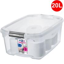 Caixa Organizadora Plástica Transparente 20 Litros 48,7x33,1x19,6cm SR931 - SANREMO