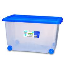 Caixa Organizadora Plastica Transparente 50 L - Várias Cores - Usual