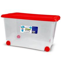 Caixa Organizadora Plastica Transparente 50 L - Várias Cores - Usual