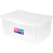 Caixa Organizadora Plástica Transparente 65L Tampa com Trava Radical Color Ordene Multiuso Caixa Organizadora Plástica Transparente 65L Tampa com Trava Radical Color Ordene Multiuso