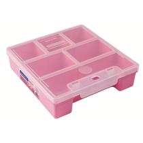Caixa Organizadora Plástico Rosa 7.1/2" Tramontina com Tampa Transparente e Divisórias Caixa Organizadora Plástico Rosa 7.1/2" Tramontina com Tampa Transparente e Divisórias