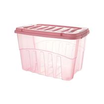 Caixa Organizadora Plasútil Gran Box Alta em Plástico Rosa 28L