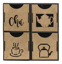 Caixa Organizadora Porta Chá Sachês 4 Gavetas Com Divisórias - Decoraset