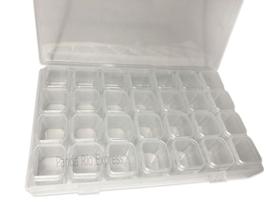 Caixa Organizadora Porta Objetos De Plástico Com 28 Potes Para Armazenar Bijuterias Strass Glitter
