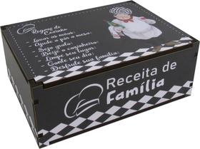 Caixa Organizadora Porta Objetos Presente Decoração Receita De Familia 23x17x9 cm MDF