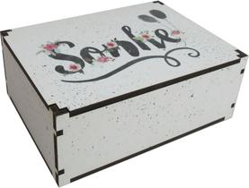 Caixa Organizadora Porta Objetos Presente Decoração Sonhe 23x17x9 cm MDF