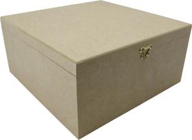 Caixa Organizadora Presente Lisa Fecho Dobradiça 30x30x15 Cm Mdf