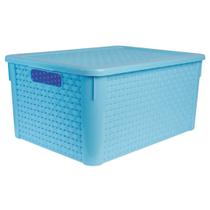 Caixa Organizadora Rattan 16 Litros Azul Unidade Caixa Organizadora Rattan 16 Litros Azul Unidade