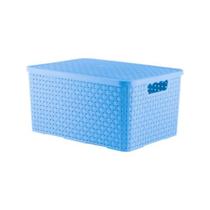 Caixa Organizadora Rattan 16 Litros com Tampa Plástica Caixa Organizadora Rattan 16 Litros com Tampa Plástica
