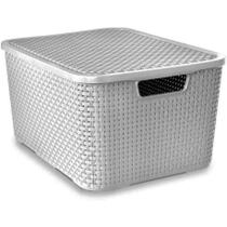 Caixa Organizadora Rattan 7 Litros C/ Tampa Empilhável Brinquedos Acessórios Dentista Rosa Azul Branco Caixa Organizadora Rattan 7 Litros C/ Tampa Empilhável Brinquedos Acessórios Dentista Rosa Azul Branco