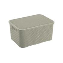 Caixa Organizadora Rattan 7 Litros Cinza - Monte Libano Caixa Organizadora Rattan 7 Litros Cinza - Monte Libano
