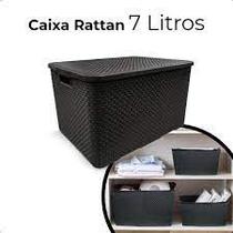 Caixa Organizadora Rattan 7 Litros - Kit com 3 Unidades