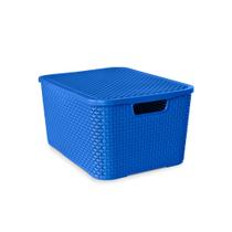 Caixa Organizadora Rattan 7 Litros Multiuso Com Tampa Azul 25585PM Arqplast Caixa Organizadora Rattan 7 Litros Multiuso Com Tampa Azul 25585PM Arqplast