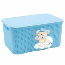 Caixa Organizadora Rattan Bebê e Mamãe Azul 7 L Com Tampa Decorativo Multiuso Caixa Organizadora Rattan Bebê e Mamãe Azul 7 L Com Tampa Decorativo Multiuso