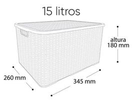 Caixa Organizadora Rattan BRANCA 15 Litros Arqplast Caixa Organizadora Rattan BRANCA 15 Litros Arqplast
