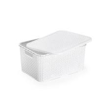 Caixa Organizadora Rattan Branco Com Tampa 15L Arqplast