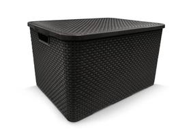 Caixa Organizadora Rattan Com Tampa 20 Litros Cores Arqplast