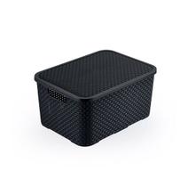 Caixa Organizadora Rattan em Plástico Preto 7L 29x19x14cm - Monte Líbano Caixa Organizadora Rattan em Plástico Preto 7L 29x19x14cm - Monte Líbano