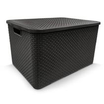 Caixa Organizadora Rattan Grande Com Tampa 40 Litros Caixa Organizadora Rattan Grande Com Tampa 40 Litros