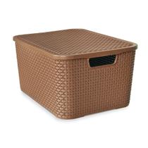 Caixa Organizadora Rattan Marrom 7 Litros com Tampa Arqplast Caixa Organizadora Rattan Marrom 7 Litros com Tampa Arqplast
