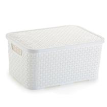 Caixa Organizadora Rattan Médio Branco 8 Litros Com Tampa Caixa Organizadora Rattan Médio Branco 8 Litros Com Tampa