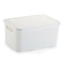 Caixa Organizadora Rattan Médio Branco 8 Litros Com Tampa Caixa Organizadora Rattan Médio Branco 8 Litros Com Tampa