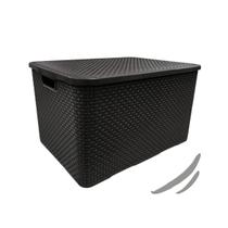 Caixa Organizadora Rattan Plastica c/ Tampa Pequena 7 Litros Caixa Organizadora Rattan Plastica c/ Tampa Pequena 7 Litros