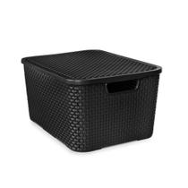 Caixa Organizadora Rattan Preta 15 L - sosil