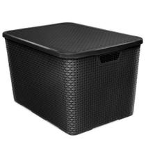 Caixa Organizadora Rattan PRETA 40 Litros COD 25603 Arqplast Caixa Organizadora Rattan PRETA 40 Litros COD 25603 Arqplast