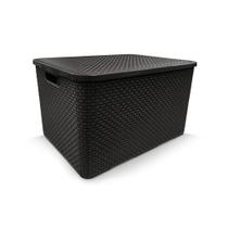 Caixa Organizadora Rattan PRETA 7 Litros COD 25588 Arqplast