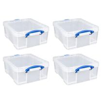 Caixa Organizadora Really Useful Box 17L Plástico Transparente x4