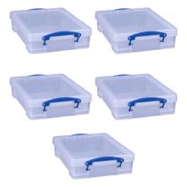 Caixa Organizadora Really Useful Box 4 Litros (Pacote com 5) Plástico Transparente